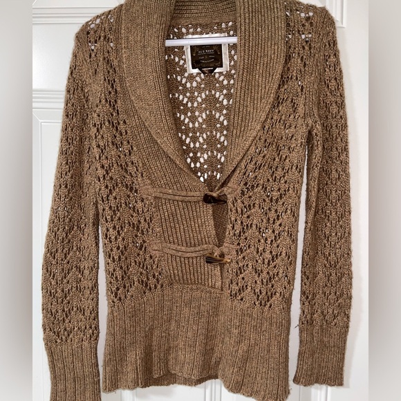 Y2K Old Navy Tan Knit Women's Cardigan - Picture 5 of 5
